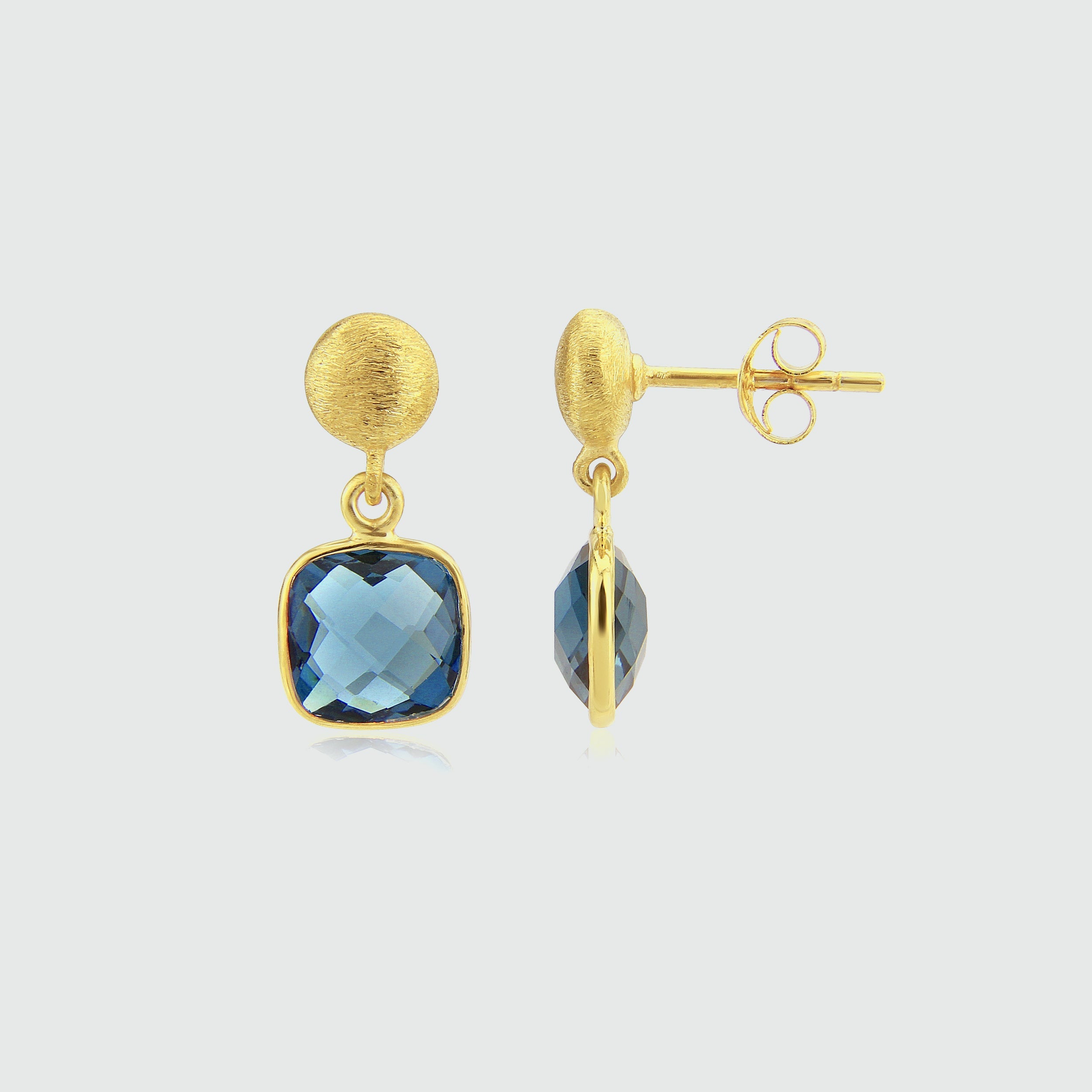 London Topaz Drop Earrings | Gold Plated | Auree Jewellery