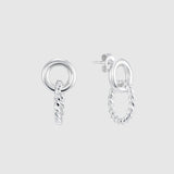 Kelso Alhambra Chunky Twisted Silver Earrings