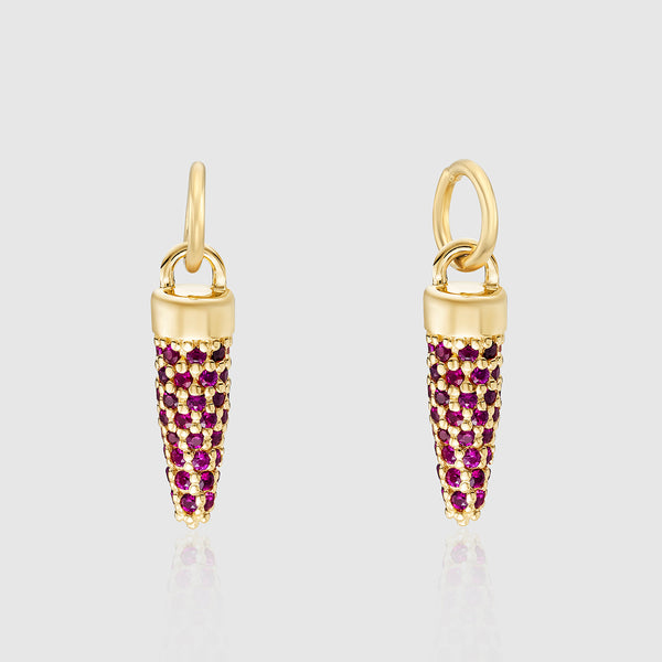 Auree x @theeditbutton Gold & Raspberry Cubic Zirconia Pointed Drops