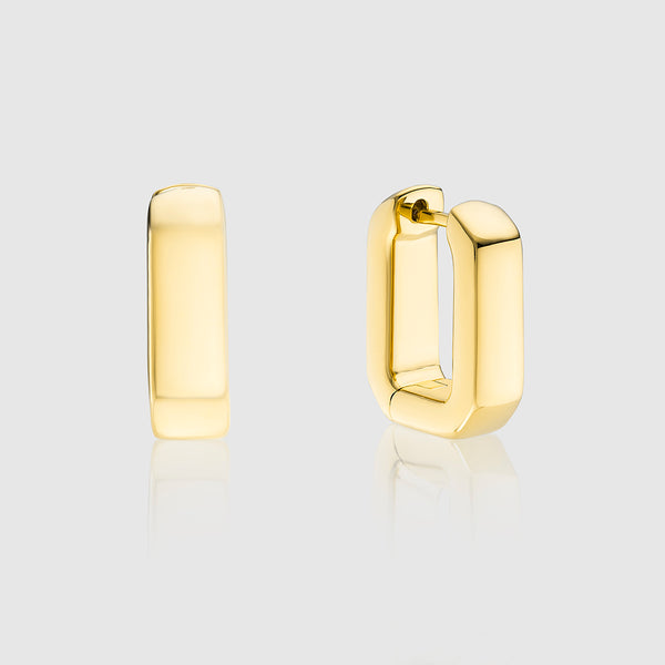 Auree x @theeditbutton Small Gold Rectangular Chunky Hoops