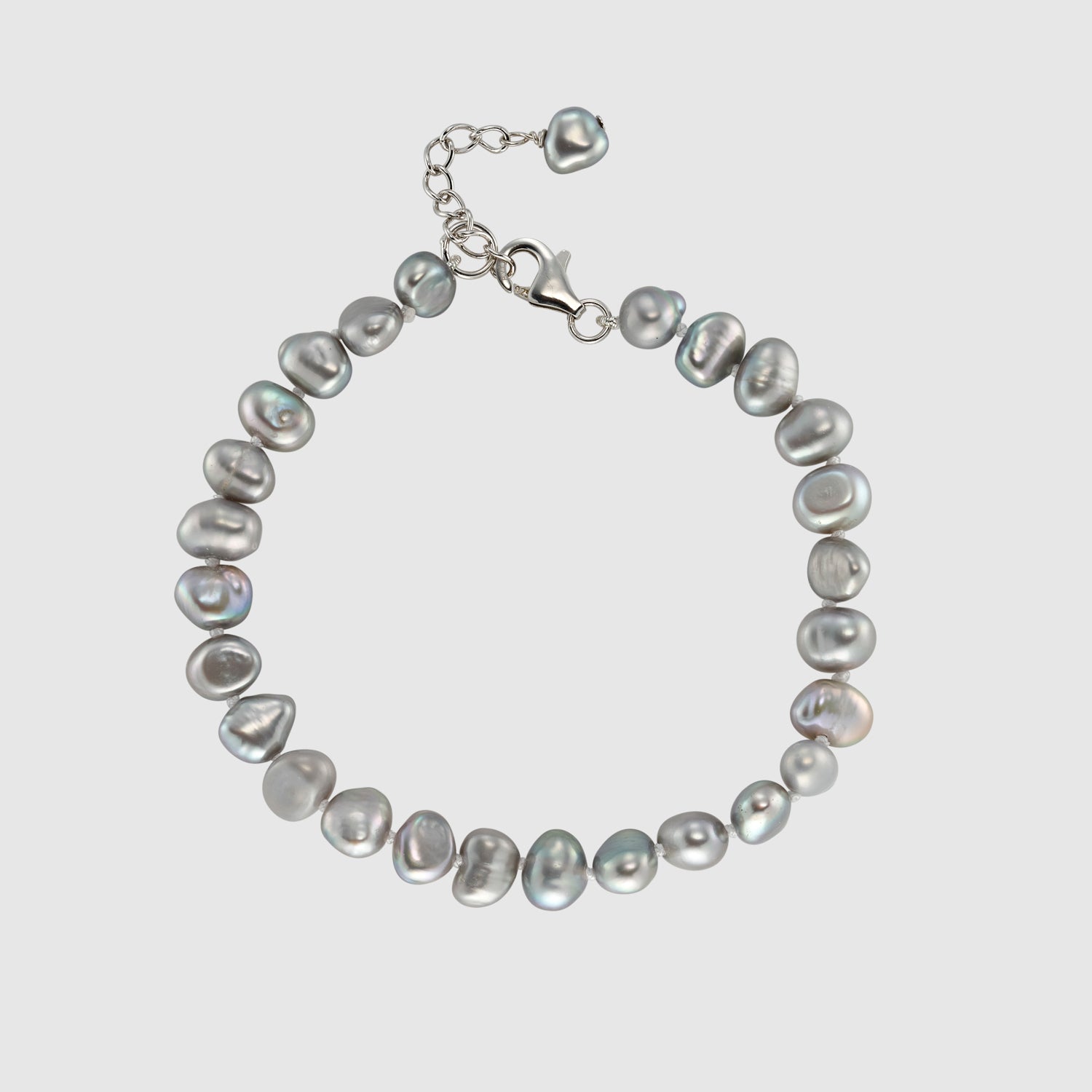 Grey Pearl & Sterling Silver Bracelet | Auree Jewellery