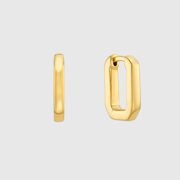 Auree x @theeditbutton Gold Rectangular Hoops