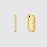 Auree x @theeditbutton Gold & Cubic Zirconia Rectangular Hoops