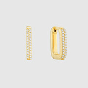 Auree x @theeditbutton Gold & Cubic Zirconia Rectangular Hoops