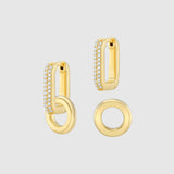 Auree x @theeditbutton Gold CZ Interchangeable Hoop & Gold Circle Drop Earrings