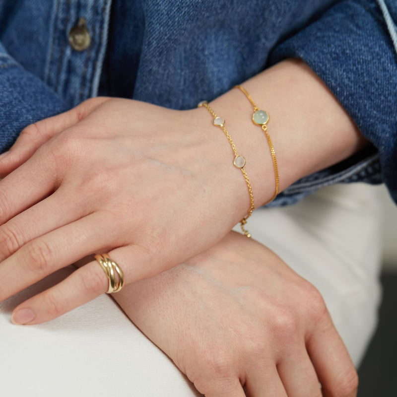 Bracelets & Bangles - Aurora Aqua Chalcedony & Gold Vermeil Bracelet