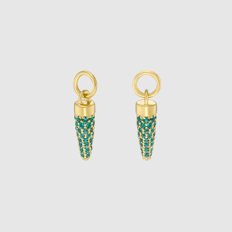 Auree x @theeditbutton Gold and Green Cubic Zirconia Pointed Drops