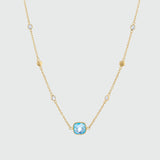 Iseo Blue Topaz Gemstone & Gold Vermeil Necklace