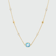 Iseo Blue Topaz Gemstone & Gold Vermeil Necklace