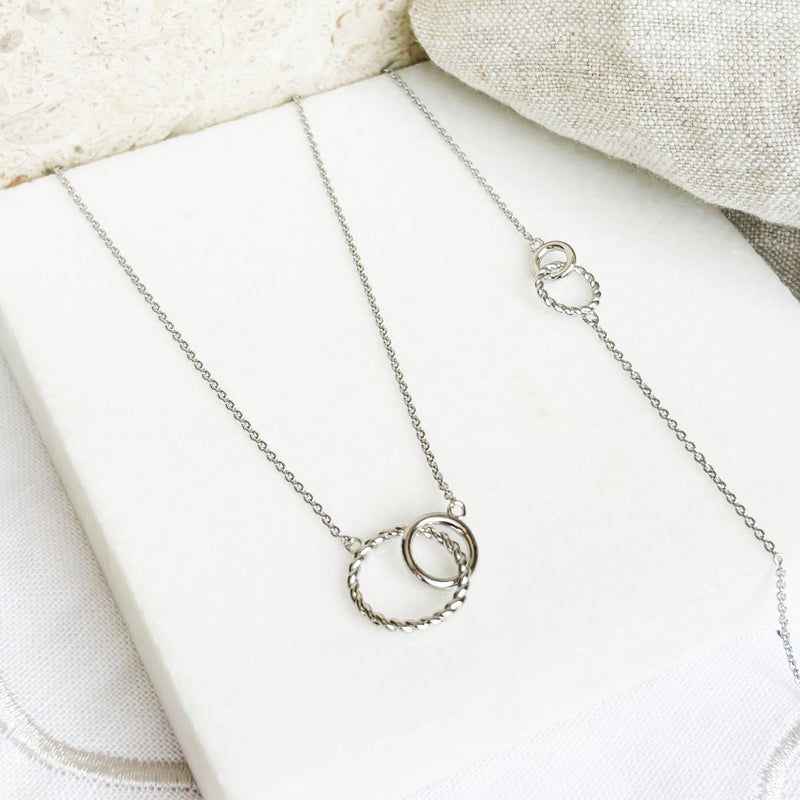 Kelso Alhambra Silver Twisted Rings Necklace