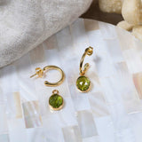 Earrings - Manhattan Gold & Peridot Interchangeable Gemstone Drop Earrings