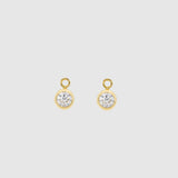 Manhattan Gold & Verona Cubic Zirconia Interchangeable Gemstone Drop Earrings