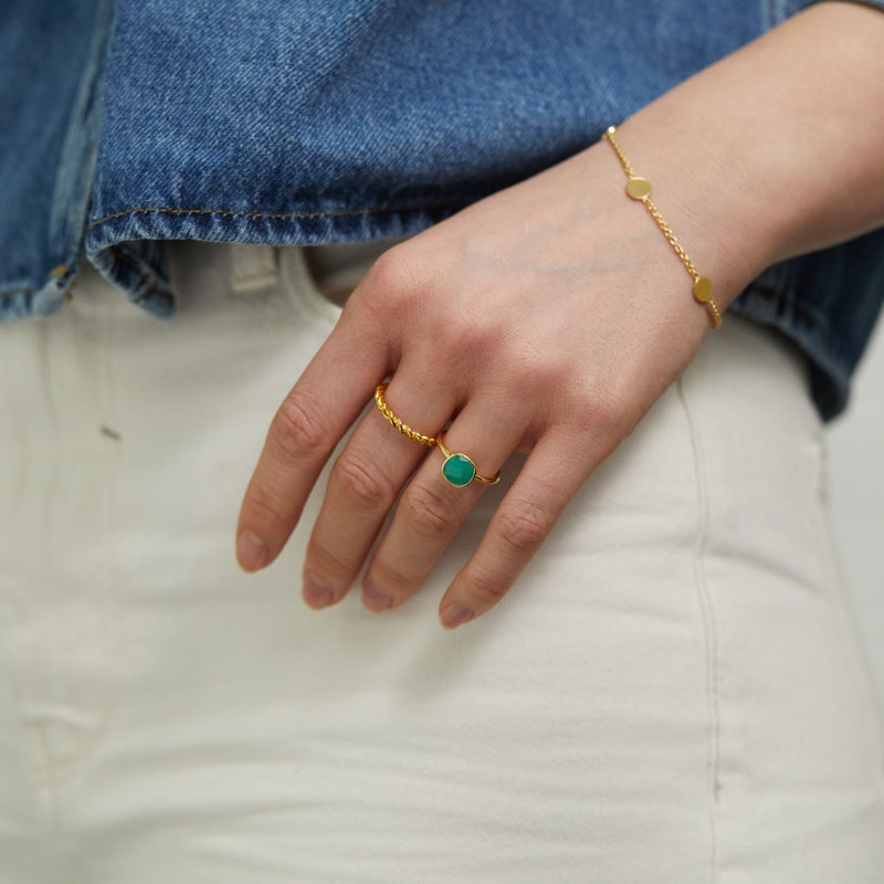 Rings - Mondello Chrysoprase Gold Vermeil Ring