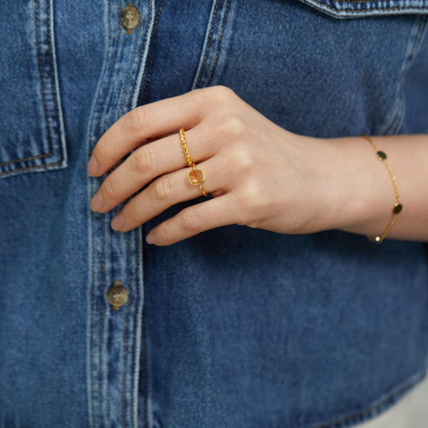 Rings - Mondello Citrine Gold Vermeil Ring