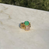 Mondello Aqua Chalcedony Gold Vermeil Ring