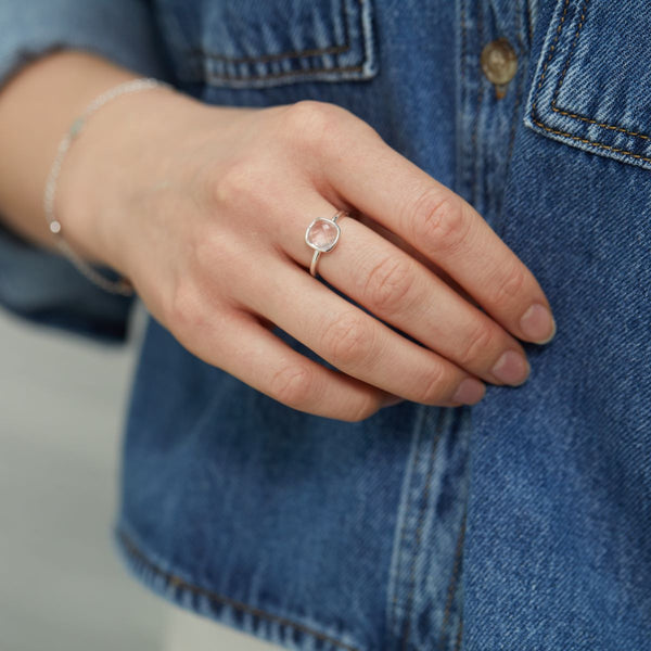 Rings - Mondello Rose Quartz Sterling Silver Ring