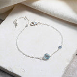 Salina Blue Topaz and Silver Disc Bracelet