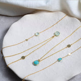 Salina Gold Vermeil Disc & Aqua Chalcedony Necklace