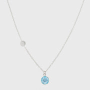 Necklaces - Salina Blue Topaz & Silver Disc Necklace