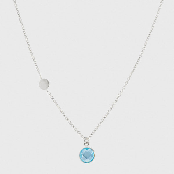 Necklaces - Salina Blue Topaz & Silver Disc Necklace
