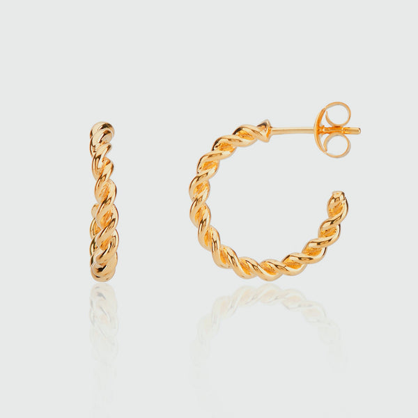 Small Twisted Gold Hoop Earrings – POPPY FINCH U.S.