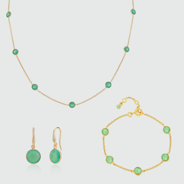 Antibes Chrysoprase & Gold Vermeil Jewellery Set-Auree Jewellery