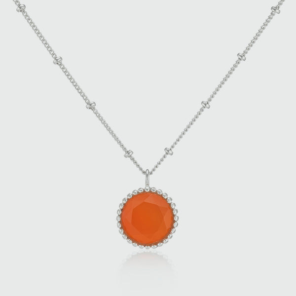 Stone aura deals orange necklace