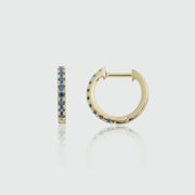 Dovehouse Gold Vermeil & Blue Zirconia Hoop Earrings-Auree Jewellery