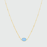 Pollara Blue Chalcedony & Gold Vermeil Beaded Necklace-Auree Jewellery