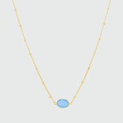 Pollara Blue Chalcedony & Gold Vermeil Beaded Necklace-Auree Jewellery