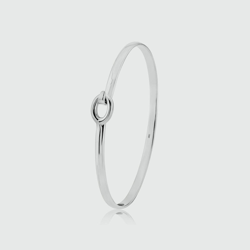 Sterling Silver Hoop and Hook Bangle for Women