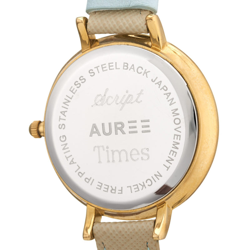 Montmartre Yellow Gold Watch with Chestnut Brown & Orange Leather Strap-Auree Jewellery